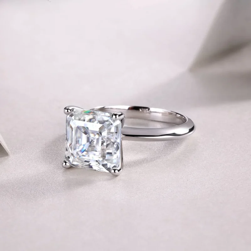 925 Sterling Silver 4 Carat D Color VVS1 Radiant Cut Solitaire Moissanite Engagement Ring Engagement Fine Jewelry Ring MYR12976 - Image 2