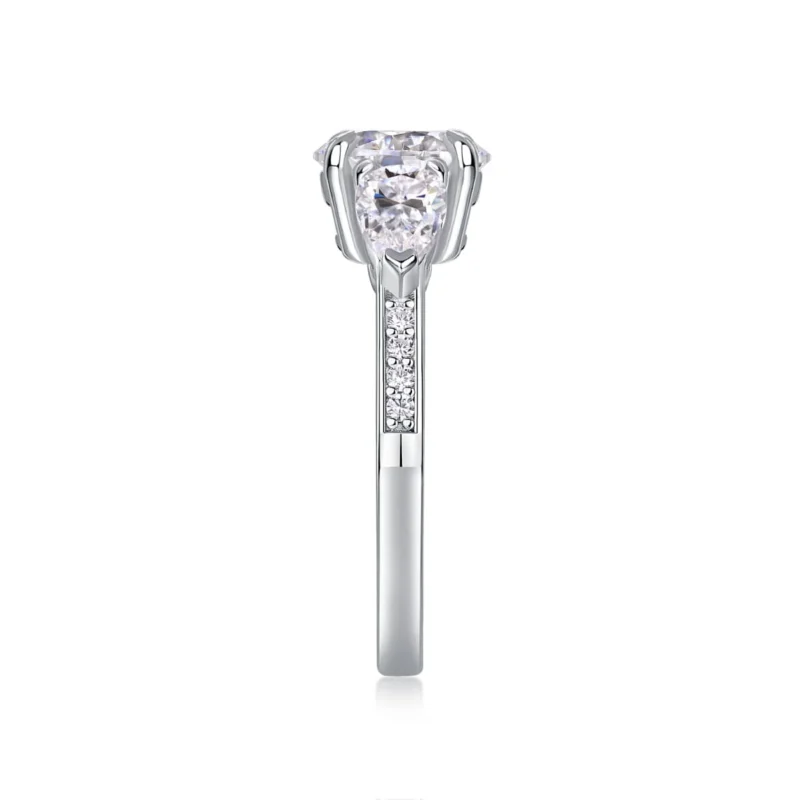 Handmade Engagement Ring 3 CT Round Cut Moissanite Diamond Solitaire Wedding Bridal Ring Engagement Rings MYR13150-8.0 - Image 5