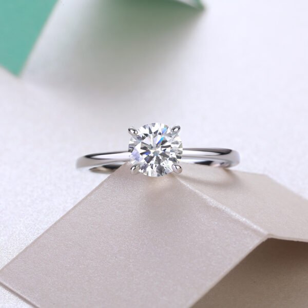 S925 Sterling Silver 4k White or Yellow Gold Lab-Grown Diamond Solitaire Engagement Ring Fine Jewelry Moissanite MYR12939-6.5 - Image 3