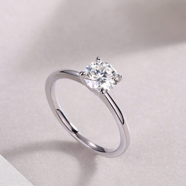 S925 Sterling Silver 4k White or Yellow Gold Lab-Grown Diamond Solitaire Engagement Ring Fine Jewelry Moissanite MYR12939-6.5 - Image 4