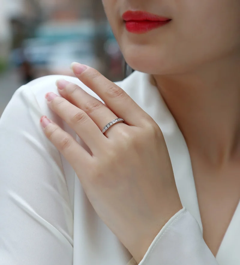 High Quality Minimalist Stackable Jewellery GRA Certified VVS Moissanite 925 Sterling Silver Fine Gemstone Ring For Men Jewelry Ring S925 MYR13321 - Image 8