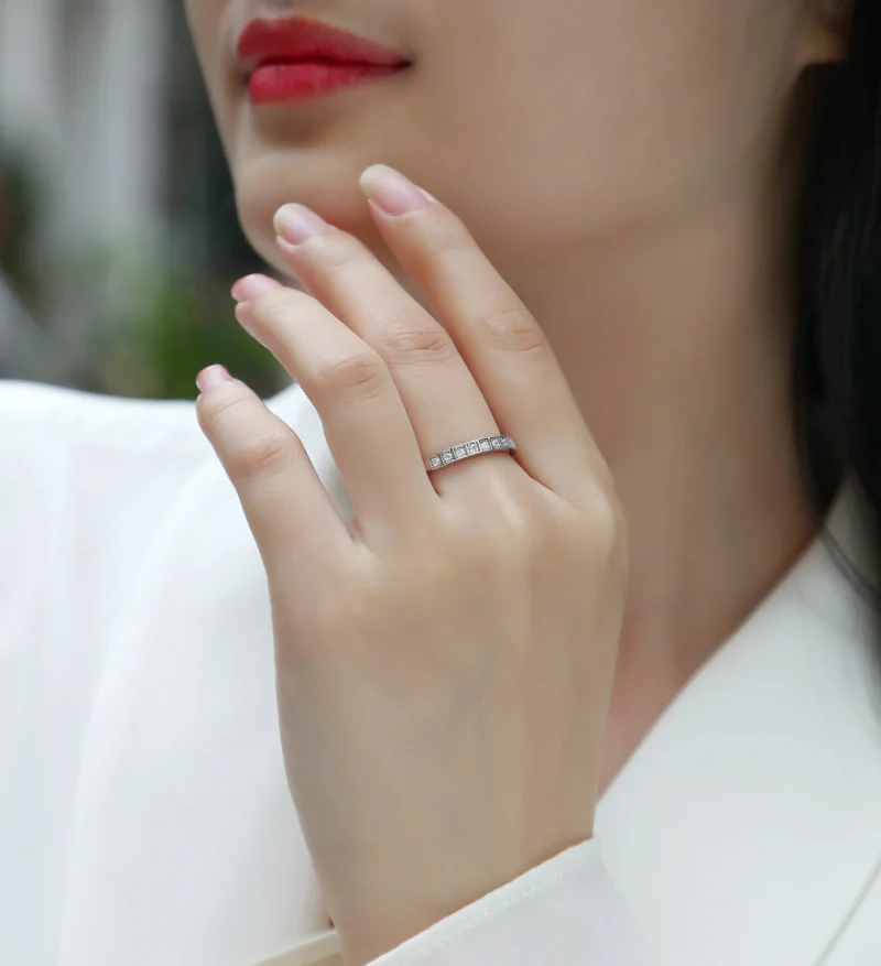 High Quality Minimalist Stackable Jewellery GRA Certified VVS Moissanite 925 Sterling Silver Fine Gemstone Ring For Men Jewelry Ring S925 MYR13321 - Image 7