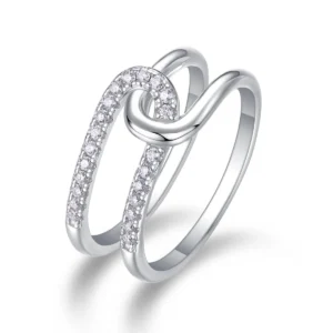 Rings Teen Girls Silver Silver Hollow Interlocking Design Engagement Ring for WomanMoissanite Diamond Engagement Ring MYR13687