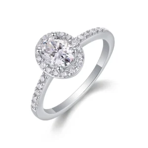 Oval Gemstone Diamond Co Oval Shape Halo 925 Sterling Silver Ring Design Diamond S925 Silver Ring MYR13340
