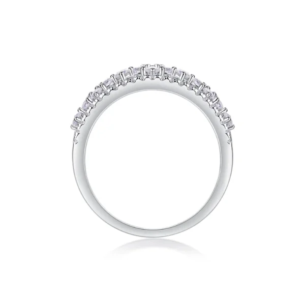 Wholesale Fine Jewelry First Light Diamond Princess & Round-Cut Three-Row Anniversary Ring 1 ct S925 Sterling Silver Rings MYR13320 - Image 5