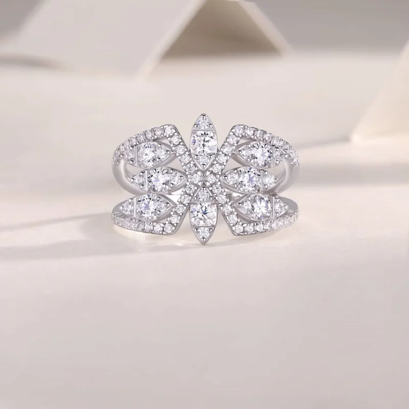 Fine Jewelry Moissanite Eternity Rings Women Round D Color VVS1 Clarity S925 Sterling Silver Lab Created Diamond Women's Round Cut Ring 925 Silver MYR13336 - Image 3