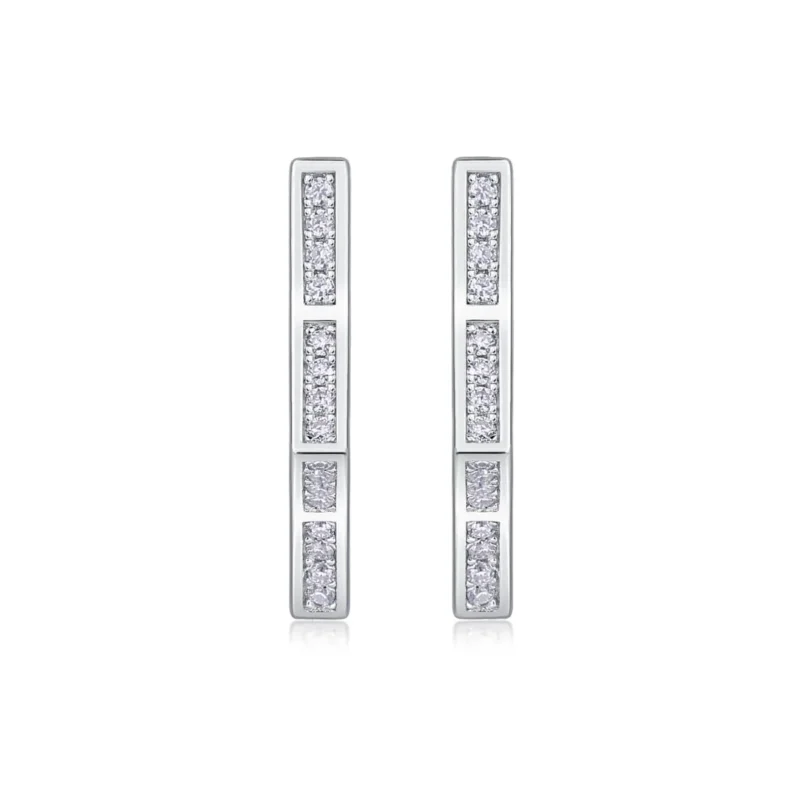 Diamond Huggies Hexagon Hoop Earrings, 14K Gold Hexagon Huggies Earring Wholesale MYE13242 - Image 6