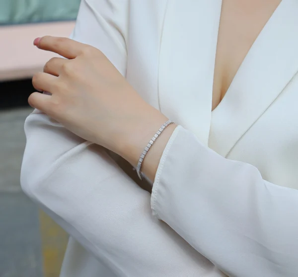 Tennis Bracelet in 14K Gold over 925 Sterling Silver 1.50 Carat Round Cut Prong Set Lab Grown Diamond Wholesale MYL13442 - Image 2