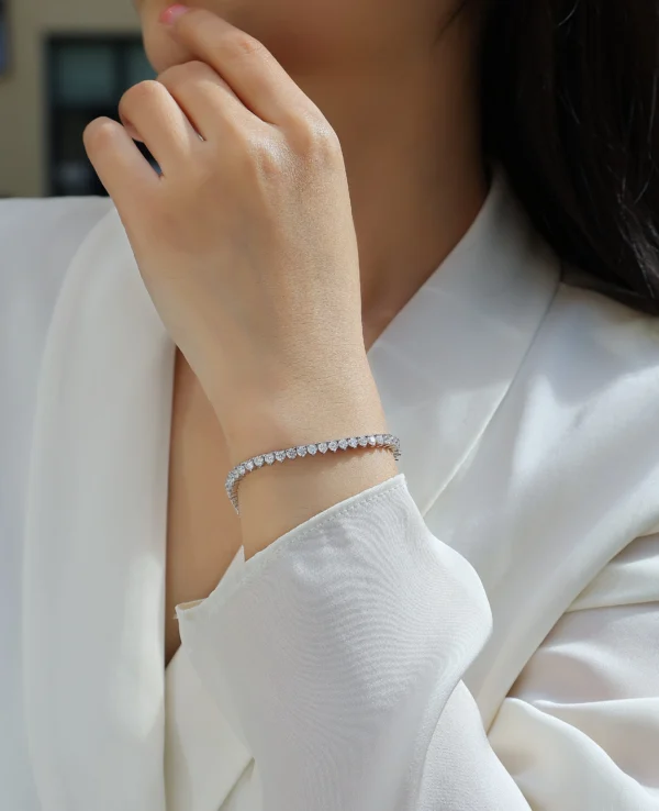 Moissanite 2-20 Carat (ctw) White Gold Round Cut LAB GROWN Diamond Round Cut Classic 2 Prong Diamond Tennis Bracelet Wholesale MYL13233 - Image 3