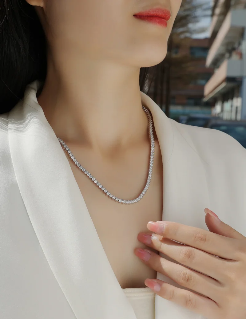 Tennis Chain Diamond 925 Silver Gold Iced Out Plated Necklaces Hip Hop Jewelry 2.0mm-6.5mm VVS Moissanite Wholesale MYN13233 - Image 2
