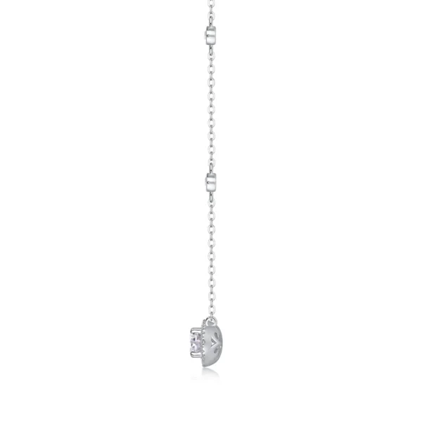 Halo Chain Necklace Moissanite Diamond Round NEW Certified Wholesale MYN13501 - Image 4