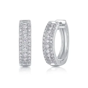 Chunky Huggie GRA Certificate Moissanite Wedding Women Earrings Luxury Fine Jewelry 925 Sterling Silver Hoop Earrings Wholesale MYE13353