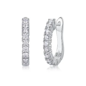 Black Rose Gold Sterling Silver Moissanite Wedding Classic Bridal Oval Hoop Earrings Bling Wholesale MYE13191