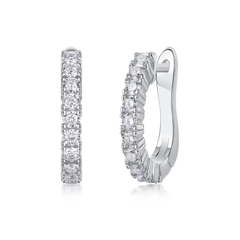 Black Rose Gold Sterling Silver Moissanite Wedding Classic Bridal Oval Hoop Earrings Bling Wholesale MYE13191