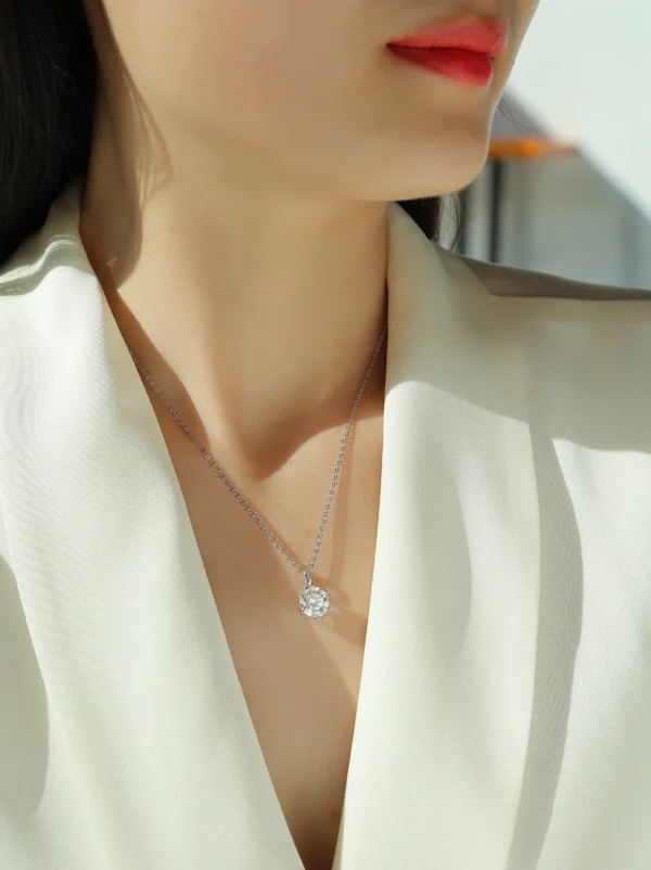 Statement 3CT Moissanite Necklace in S925 Sterling Silver - MYP11448-9.0 - Image 5