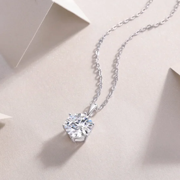 Statement 3CT Moissanite Necklace in S925 Sterling Silver - MYP11448-9.0 - Image 3