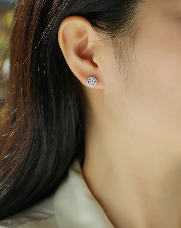 Moissanite Earrings in S925 Sterling Silver Brilliant Sparkle with Moissanite MYE13481 - Image 6