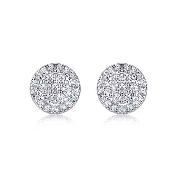 Moissanite Earrings in S925 Sterling Silver Brilliant Sparkle with Moissanite MYE13481 - Image 2