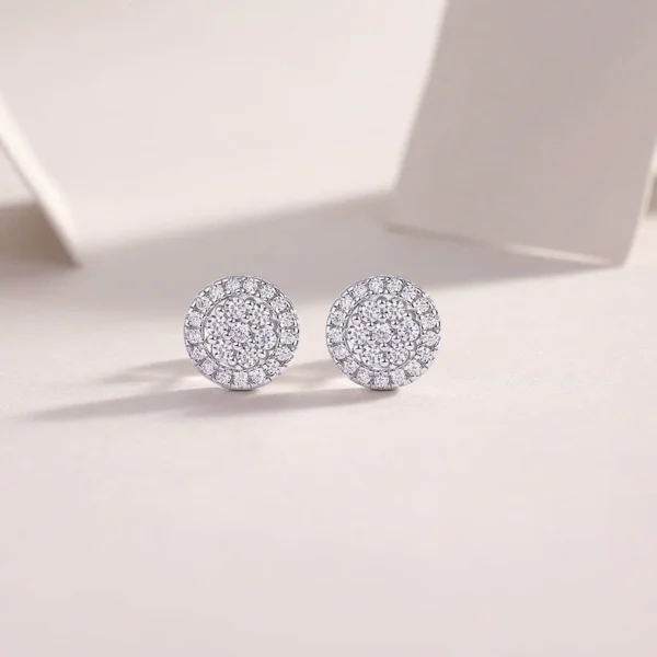 Moissanite Earrings in S925 Sterling Silver Brilliant Sparkle with Moissanite MYE13481 - Image 4