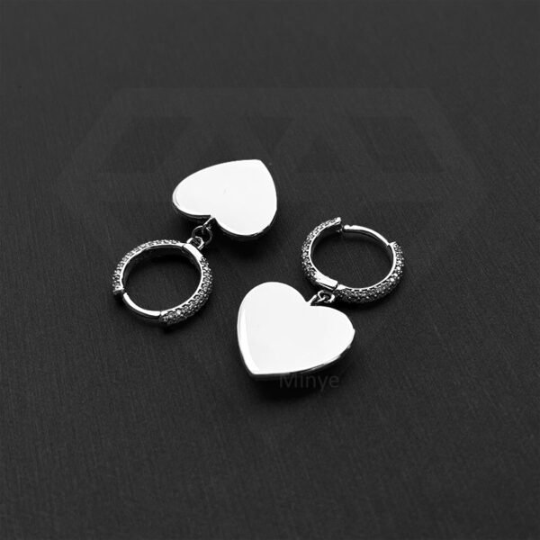 S925 Silver Heart Earrings - Image 5