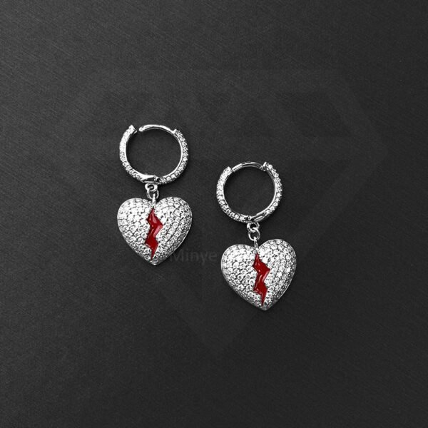 S925 Silver Heart Earrings - Image 3