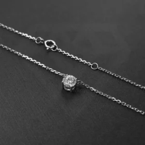 10K White Gold Prong Setting Necklace