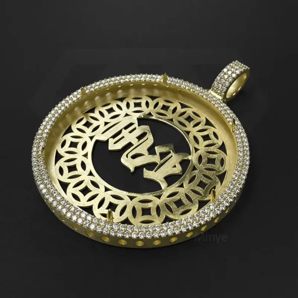 18K Yellow Gold Plating Hip Hop Pendant - Image 5