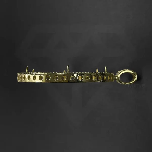 18K Yellow Gold Plating Hip Hop Pendant - Image 4