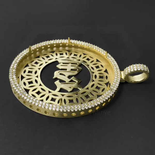 18K Yellow Gold Plating Hip Hop Pendant - Image 3